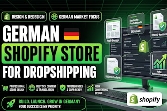 design redesign a professional german shopify store deutsch dropshipping dach