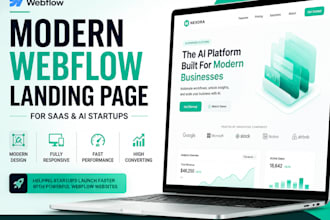 design a modern ai startup landing page in webflow automation