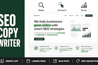 write SEO website copy landing page content and blog posts that rank and convert