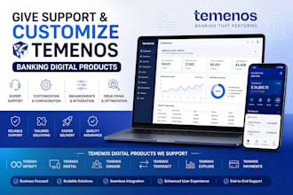 give support and customize temenos banking digital products