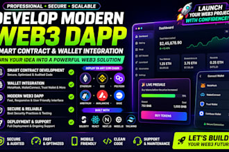 develop a modern smart contract blockchain web3 dapp with wallet integration