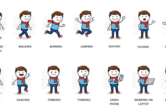 draw stickman and stick figure characters