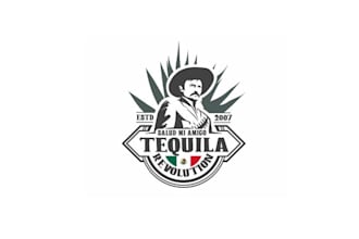 design super tequila revolution food vintage logo