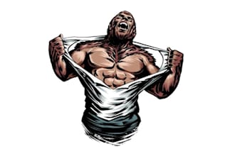 design werewolf body building brand logo