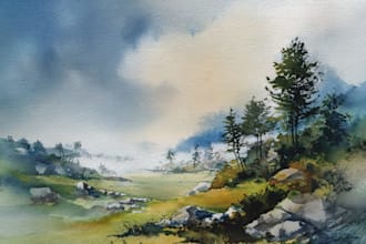 paint landscapes in watercolor