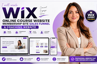 create wix online course website membership site sales funnel coaching website