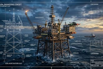 design offshore oil rigs, jackets and marine steel structures