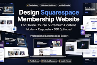 design squarespace membership website for online course and premium content