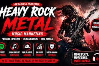 promote heavy rock metal music on rock playlists and blogs to get engagement
