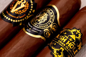 design modern cigar band, cigar ring, cigar label, cigar box logo