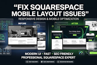 fix squarespace website mobile layout and responsive design issues