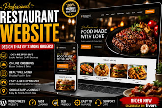build your wordpress restaurant website and logo