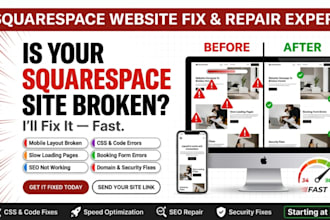 fix squarespace website errors, mobile issues, page speed and expert SEO ranking