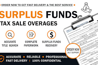 do tax surplus funds, paperwork and property research
