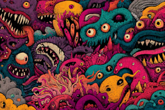 draw doodle art illustration designs on any topic