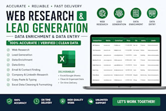 do great web research, lead generation, data enrichment and virtual assistant
