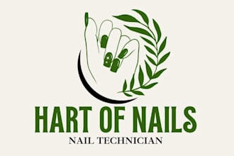 design awesome nail technician minimalist logo