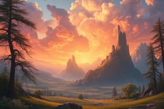 draw fantasy landscape or enviroment art