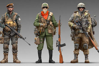 draw army soldier military themed illustration