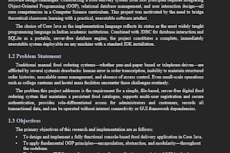 create professional project reports, synopsis, and technical documentation