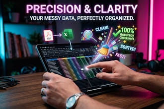 provide professional data entry and excel data cleanup