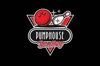 create a bowling team luxurious logo for a bar
