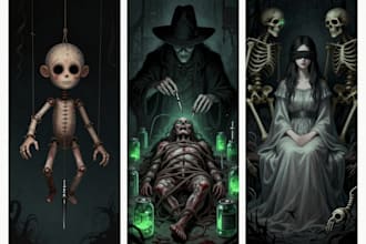 create dark art illustration