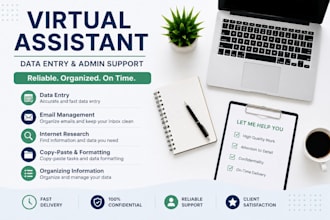 help you with data entry, email management and virtual assistant tasks