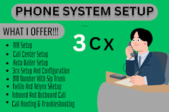 setup 3cx, did number, sip trunk, call center, twilio, telynx, auto dialer, IVR