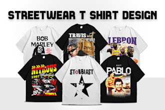 create vintage streetwear bootleg t shirt designs