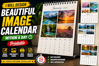 design beautiful image calendar within a day with printable file