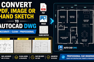 convert pdf, image or hand sketch to autocad dwg drawings