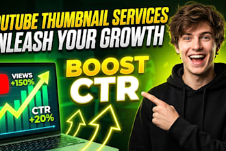 design high CTR youtube thumbnails to boost views and clicks