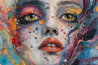 paint abstract and surreal watercolor acrylic art