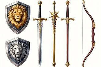 design unique weapons illustrations
