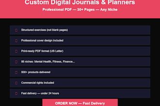 create custom digital journals planners and workbooks PDF