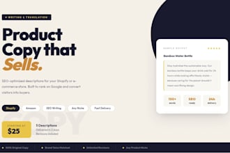 write SEO product descriptions for your shopify or e commerce store
