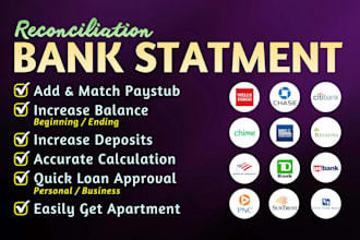 reconcile bank statement PDF to editable format
