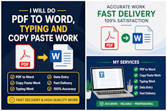 convert PDF word and fast typing work