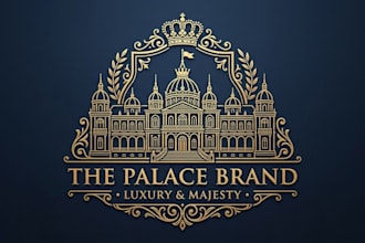 design a luxurious and majestic palace logo for your brand