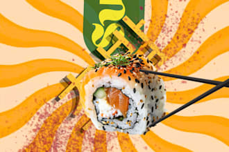 design professional food menu and promo posters