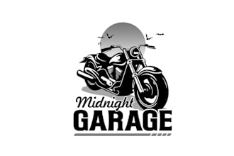 make mifnight garage harley davidson rental logo for you