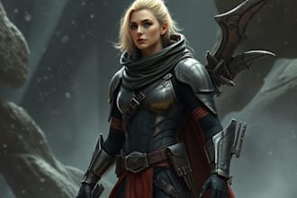create fantasy, sci fi, character with hyperrealistic style