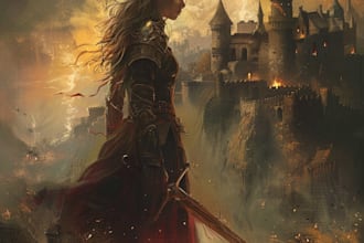 create a fantasy book cover, thriller book cover