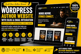 design an SEO optimized wordpress author website with blog and email list