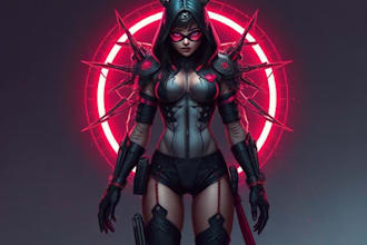 design cyberpunk character, original character design