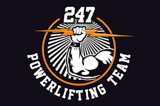 make monogram logo for best power lifting team on the coast