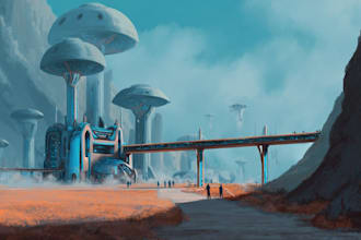 create stunning sci fi concept art, futuristic environments, and space designs