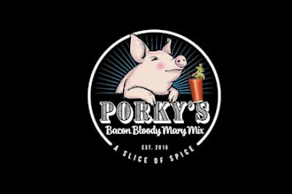 make bloody mary mix logo for a bottle label company
