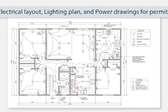 design electrical layouts, lightning plans, and  power drawings for permits